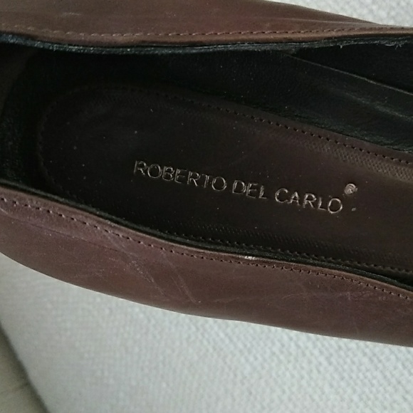 Roberto del Carlo brown leather shoe size 9 - Picture 4 of 8